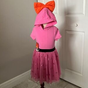 The Powerpuff Girls pink hooded dress with a tutu skirt | XS 4-5
